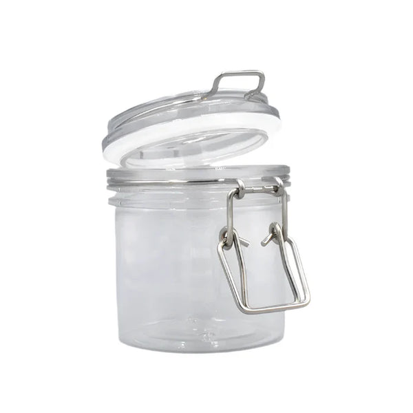 Clear PET Preserve Jar with Inner Seal & Clip Down Suction Lid 250ml