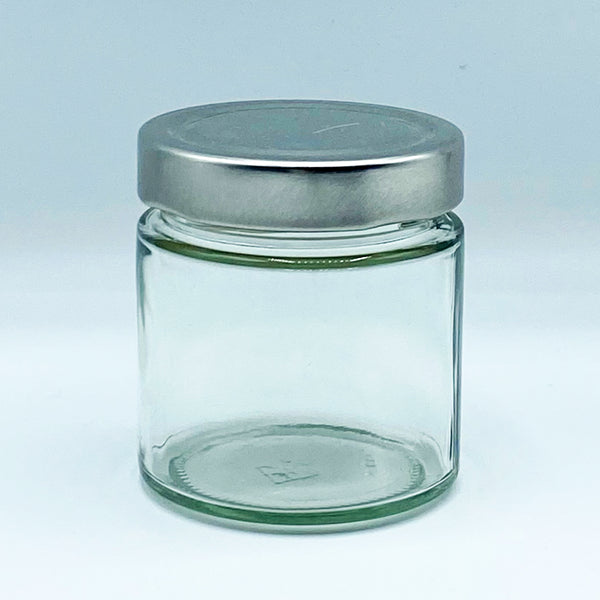 212ml Glass Jam Jar & Deep Screw with Silver Lid